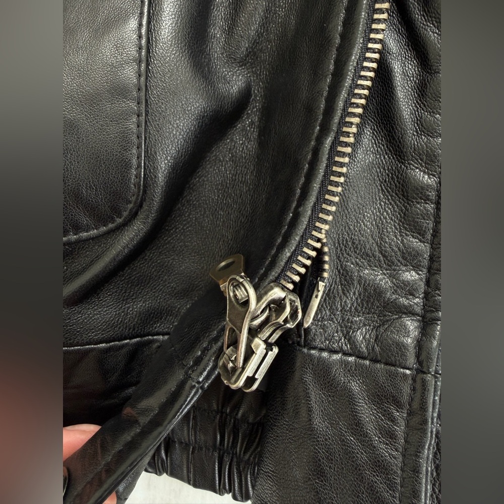 Men's Leather Black Bomber Jacket. Milano XXXL. Excellent Condition. - Picture 16 of 16